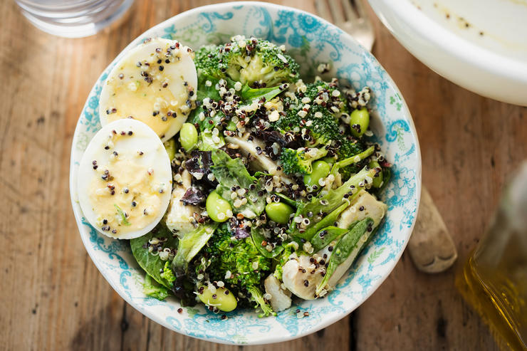 Garden Salad with Hard Boiled Egg