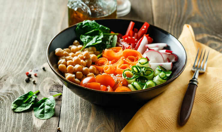 Rainbow Bowl With Ginger Dressing