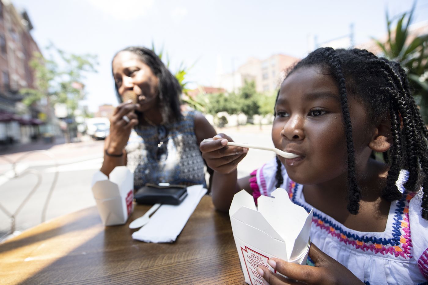 Crystal Goodwyn and her daughter Gabbi, who isn't a junk food eater but sure likes ice cream, according to her mother.