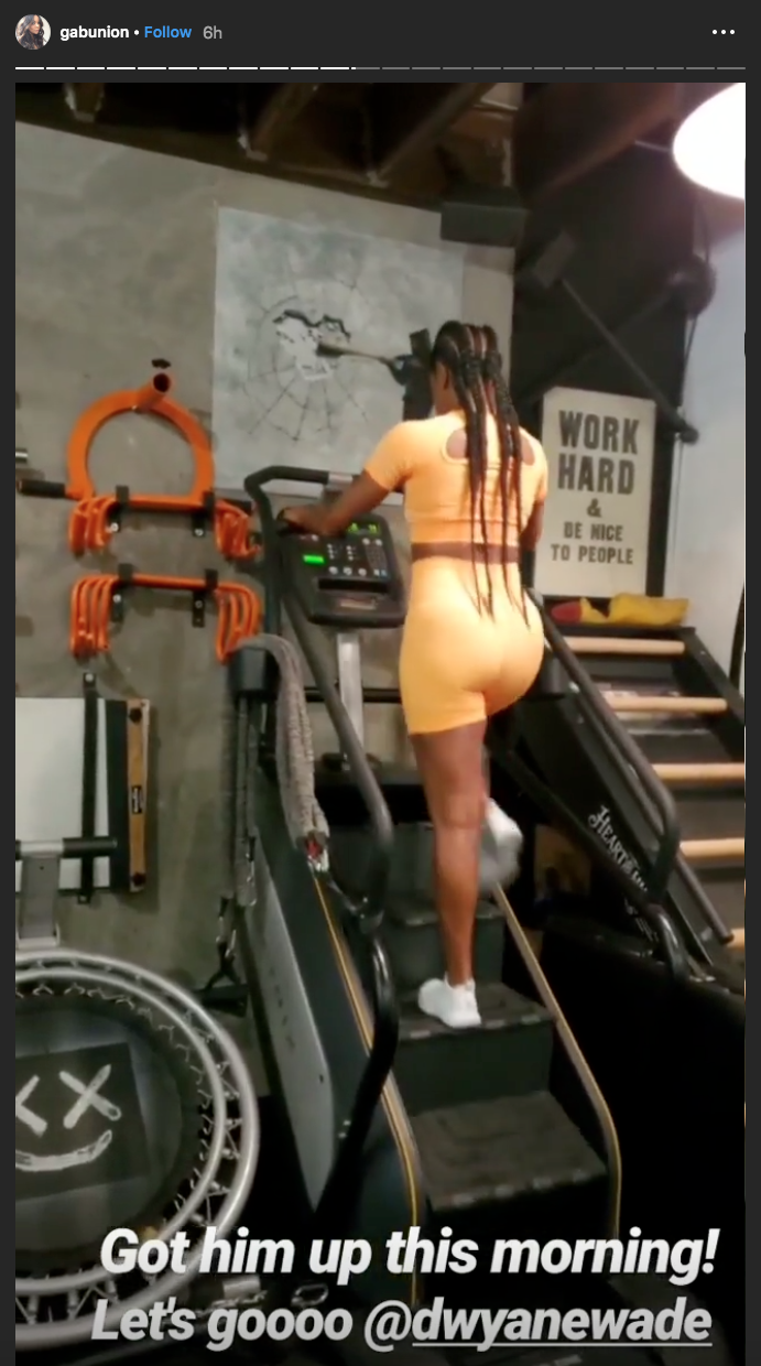 gabrielle union and dwyane wade couple workout
