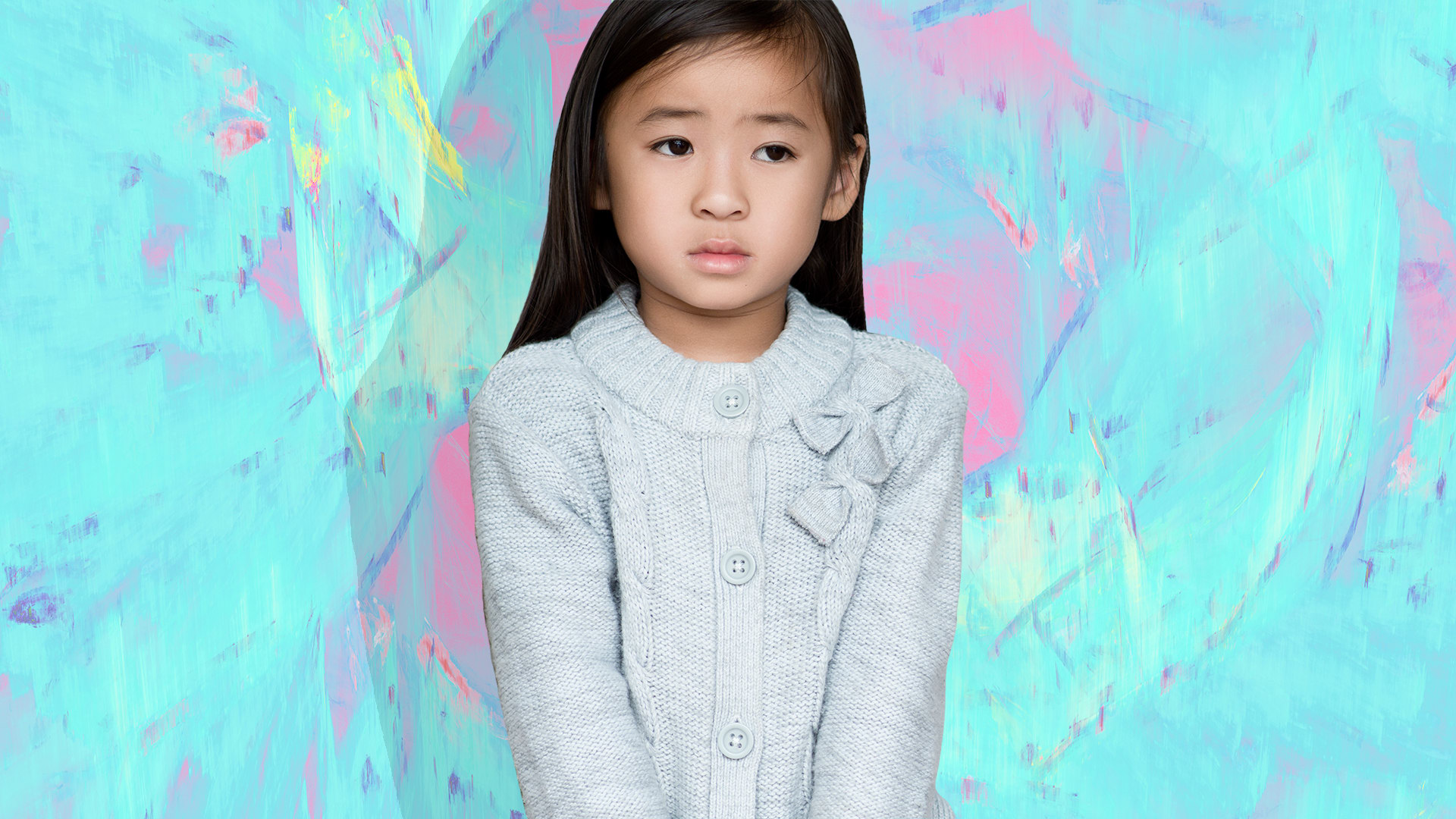 Scared asian girl