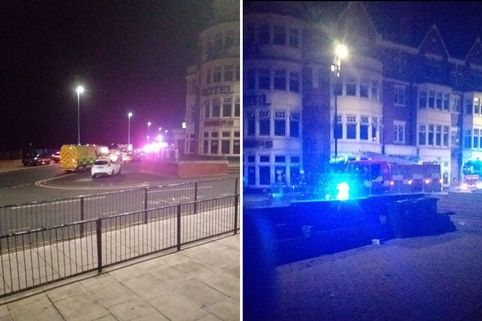 Fire crew at the scene in Whitley Bay