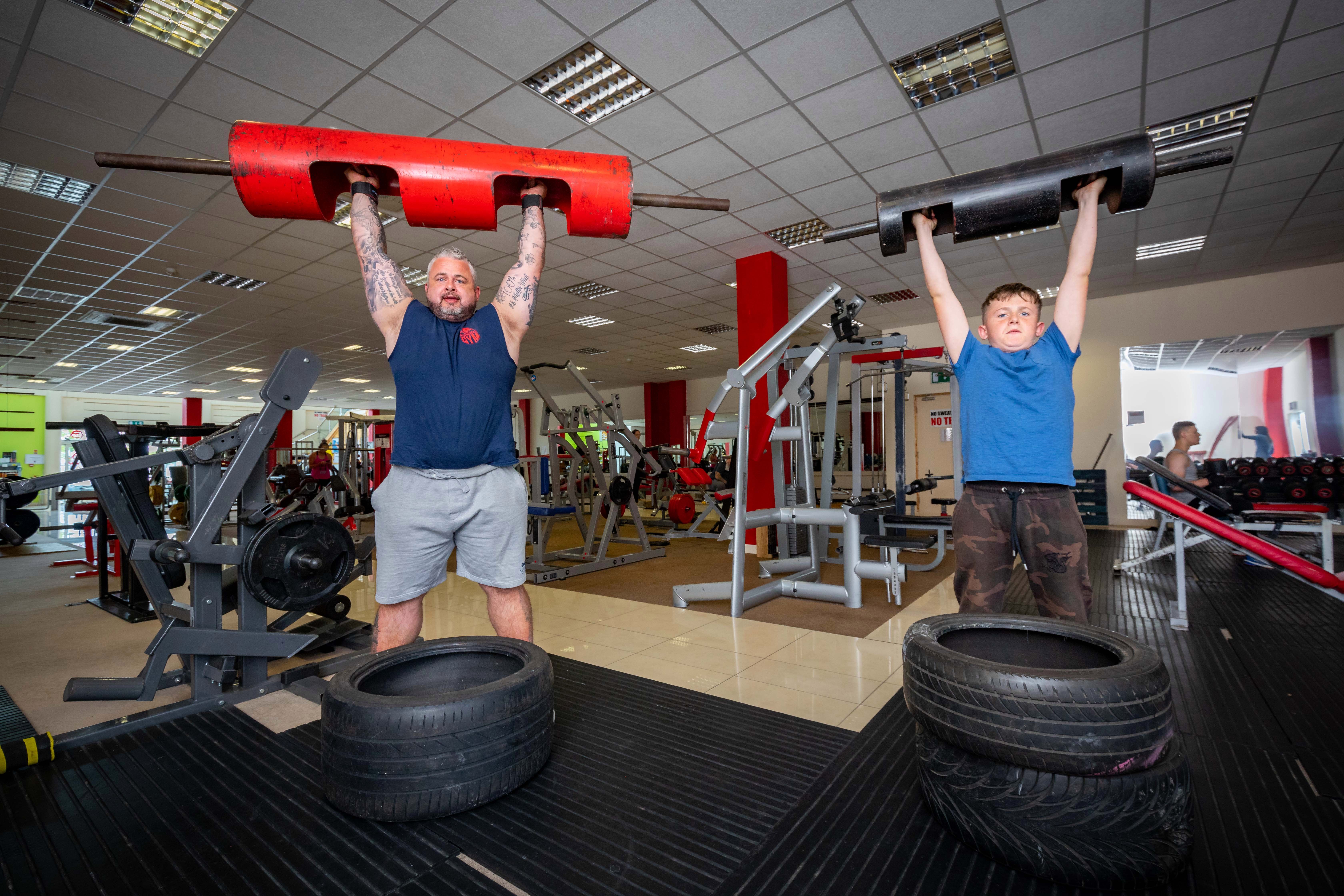  With dad Keith, who was Ireland’s Strongest Man in 2014 and is currently in training to enter Britain’s Strongest Man