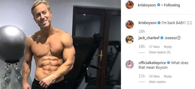  Katie shared a flirty messaged with Kris on Instagram