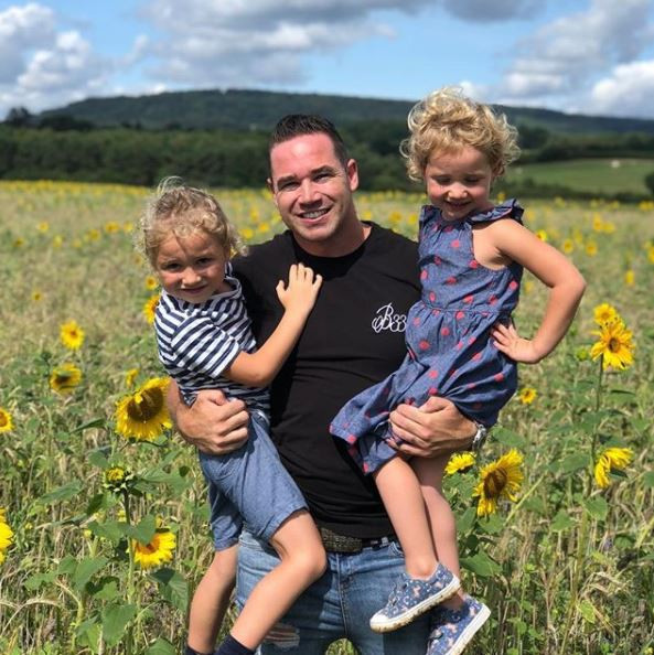  Kieran Hayler with kids Bunny and Jett