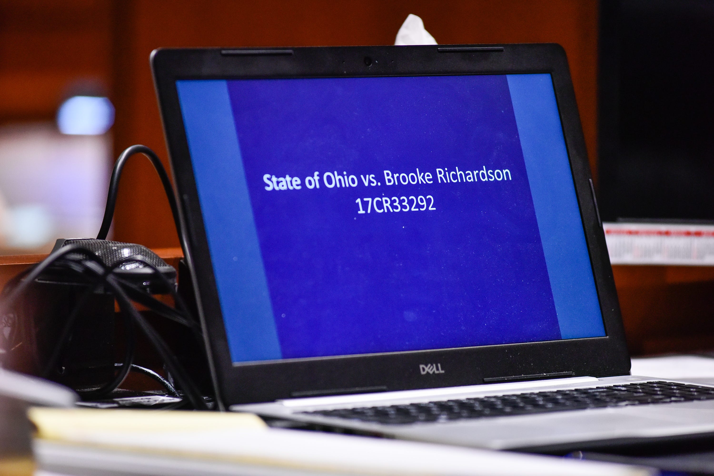 Brooke "Skylar" Richardson, sits in the Warren County Courthouse for the start of her trial Wednesday, September 4, 2019. The 20-year-old accused of killing and burying her baby in the backyard of her Carlisle home. Richardson is charged with aggravated murder, involuntary manslaughter, gross abuse of a corpse, tampering with evidence and child endangerment in the death of her newborn infant. She faces the possibility of life in prison.