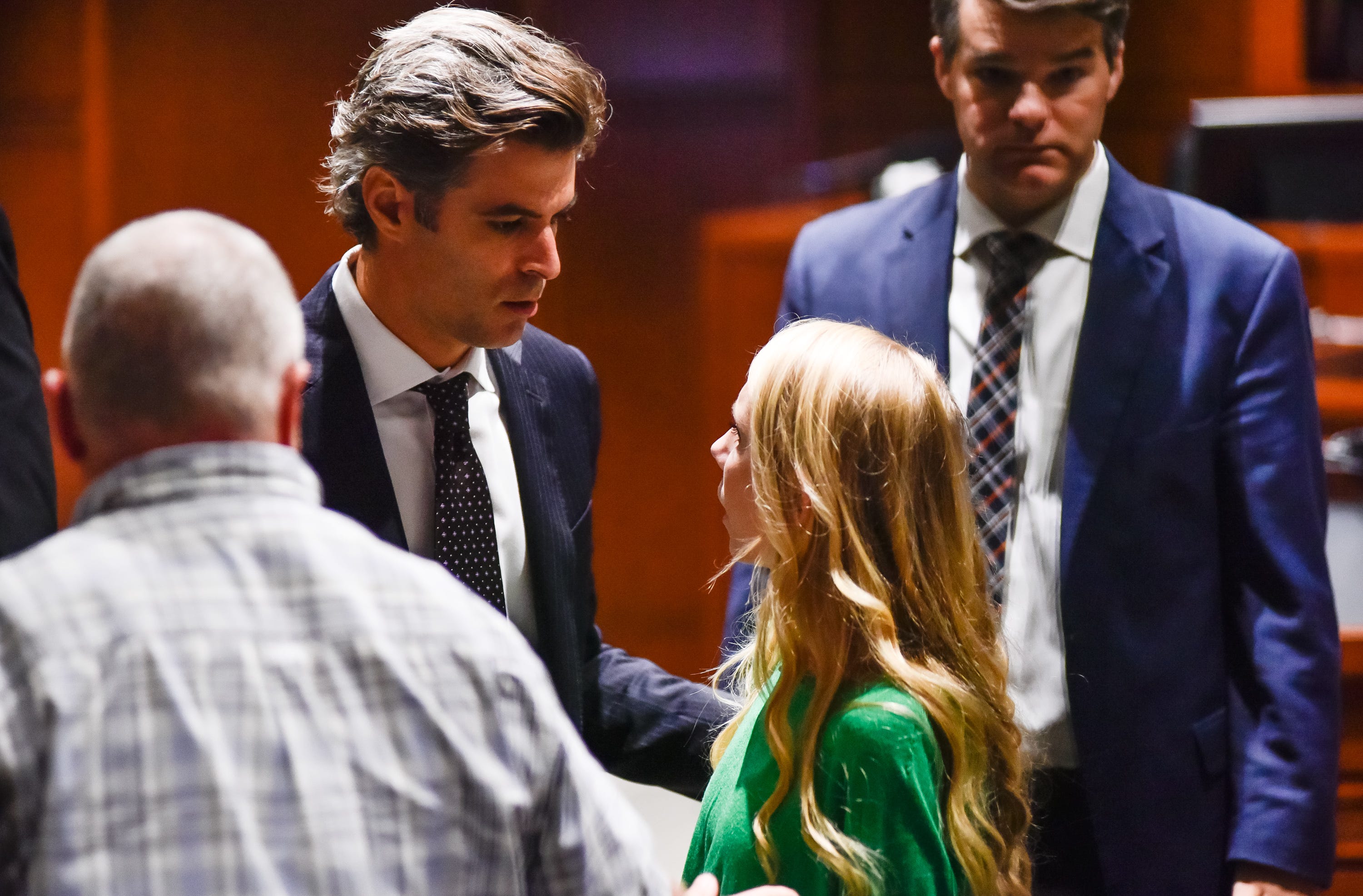 Brooke "Skylar" Richardson stands during a break in the Warren County Courthouse during her trial Wednesday, September 4, 2019. The 20-year-old is accused of killing and burying her baby in the backyard of her Carlisle home. Richardson is charged with aggravated murder, involuntary manslaughter, gross abuse of a corpse, tampering with evidence and child endangerment in the death of her newborn infant. She faces the possibility of life in prison.