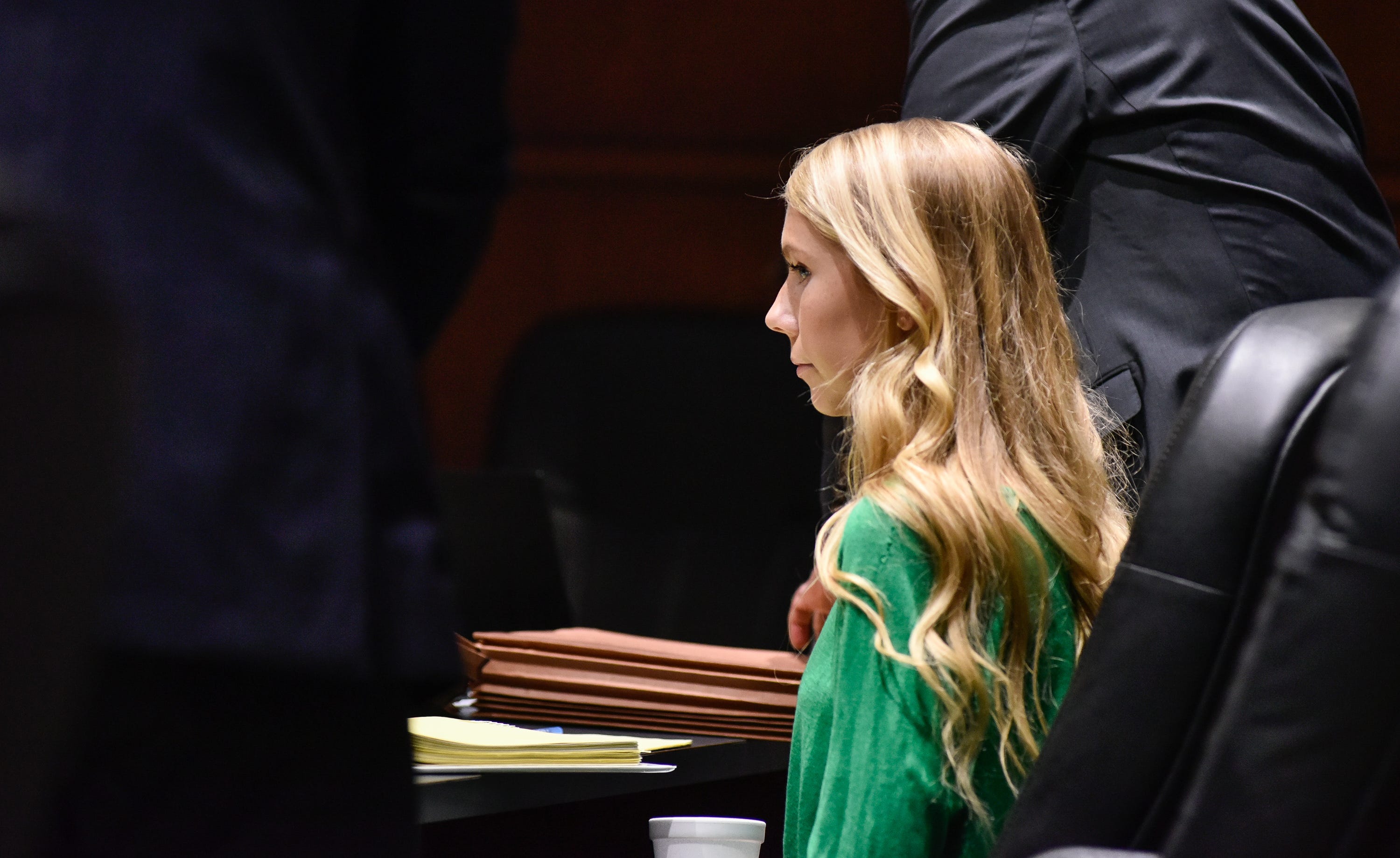 Brooke "Skylar" Richardson, sits in the Warren County Courthouse for the start of her trial Wednesday, September 4, 2019. The 20-year-old accused of killing and burying her baby in the backyard of her Carlisle home. Richardson is charged with aggravated murder, involuntary manslaughter, gross abuse of a corpse, tampering with evidence and child endangerment in the death of her newborn infant. She faces the possibility of life in prison.