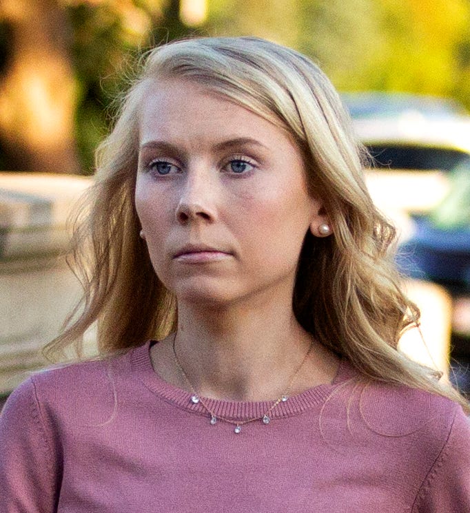 Brooke 'Skylar' Richardson, 20, walks into the Warren County Courthouse in Lebanon, Ohio, Tuesday, Sept. 3. Richardson, of Carlisle, is charged with aggravated murder, involuntary manslaughter, gross abuse of a corpse, tampering with evidence and child endangerment in the death of her newborn infant. She faces the possibility of life in prison. She was 18 at that time.