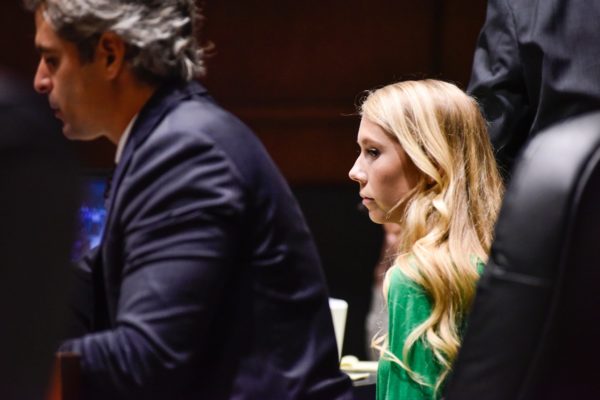 Brooke "Skylar" Richardson, sits in the Warren County Courthouse for the start of her trial Wednesday, September 4, 2019. The 20-year-old accused of killing and burying her baby in the backyard of her Carlisle home. Richardson is charged with aggravated murder, involuntary manslaughter, gross abuse of a corpse, tampering with evidence and child endangerment in the death of her newborn infant. She faces the possibility of life in prison.