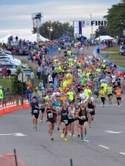 The start of the 2015 Brooksie Way half marathon.