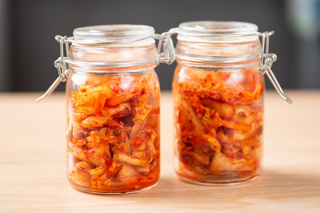 two jars of kimchi 
