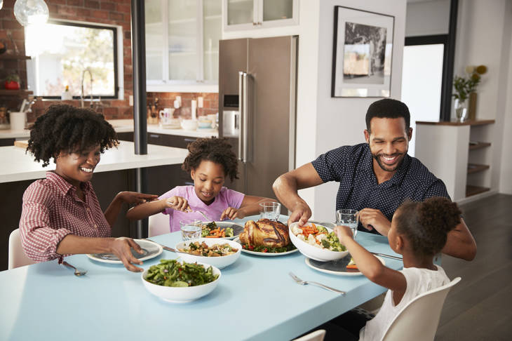 family eating together