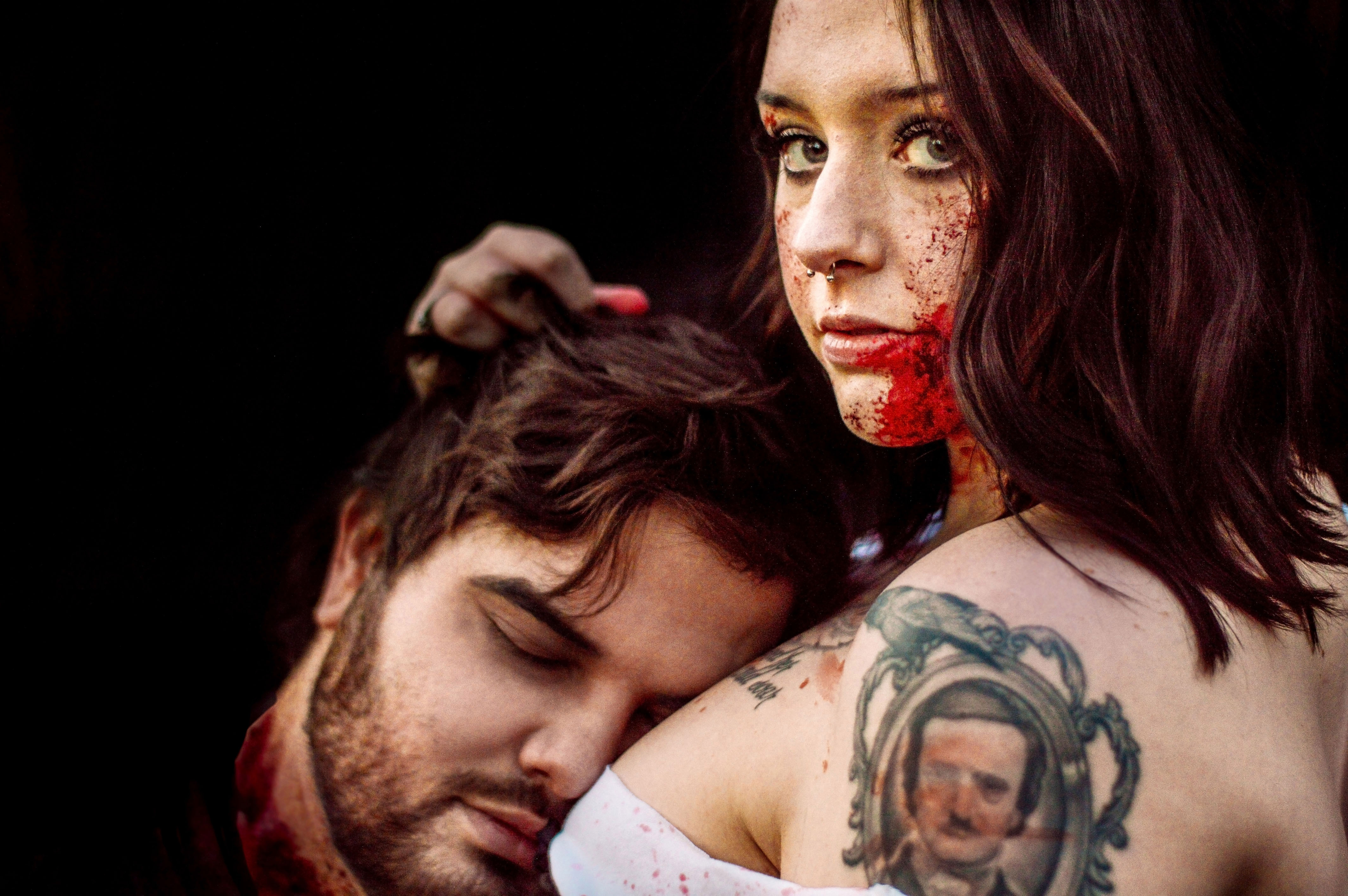  Carlee Thomas with her husband, Benjamin, 28 - who said he was 'proud' of her work