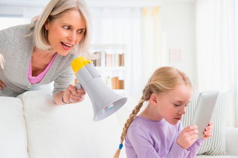 Woman yelling at child