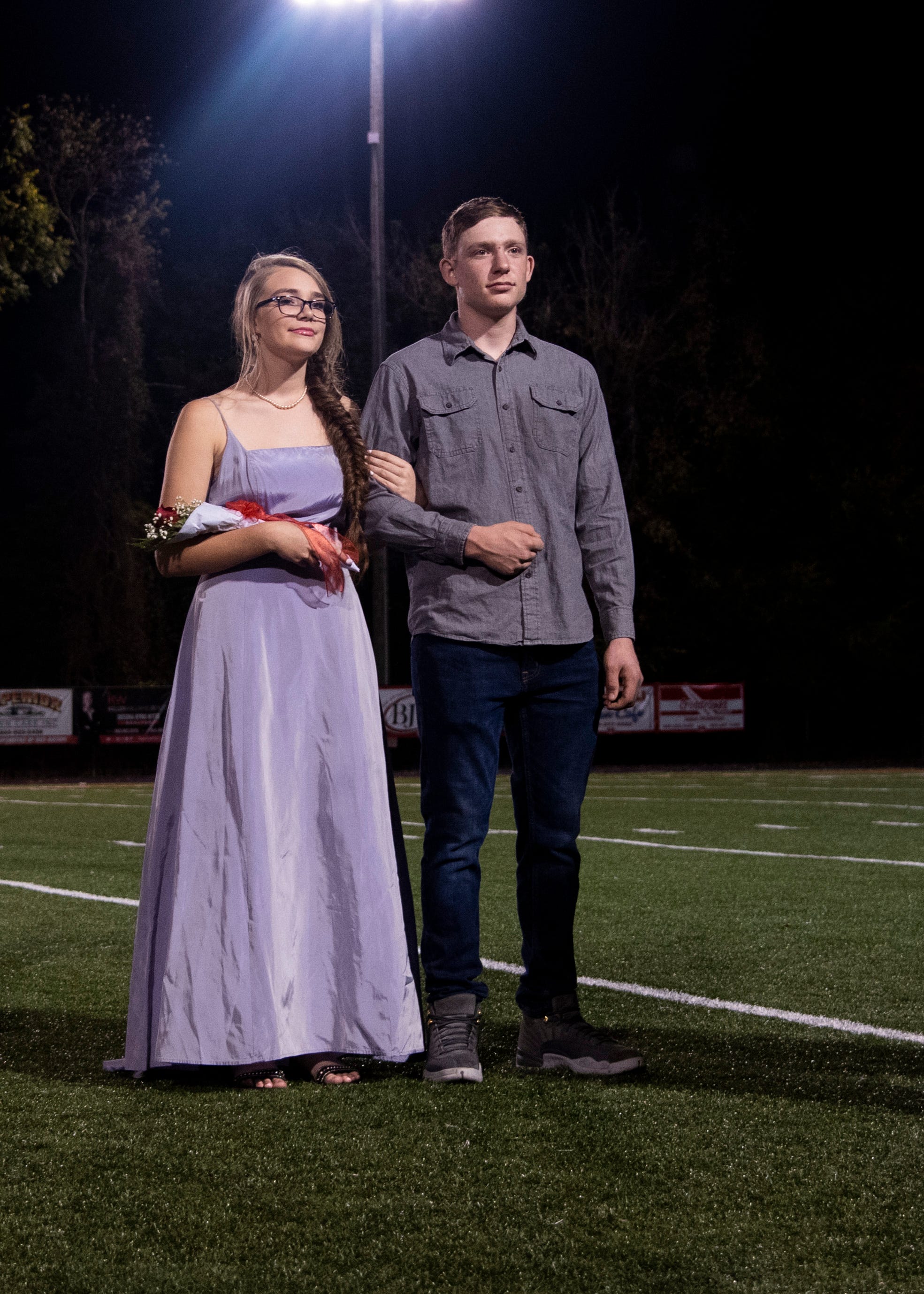 Halls homecoming court members during the Halls and Central high school football game Friday, October 4, 2019, at Halls High School.