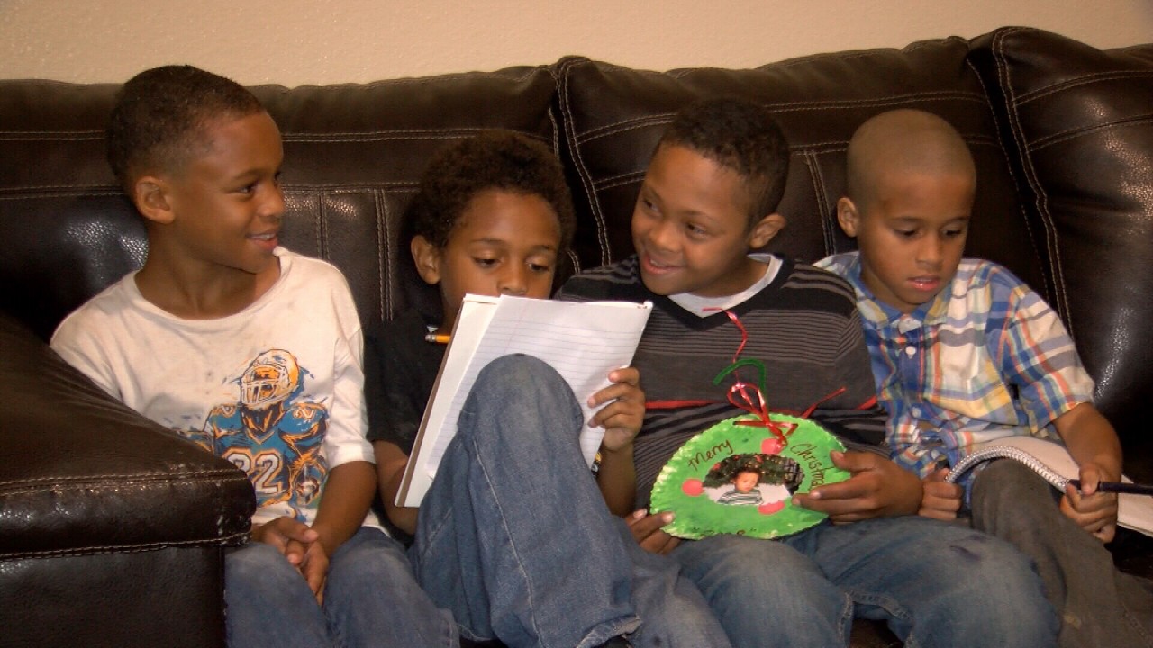 Donell Brown's four sons, who were homeless for half a year