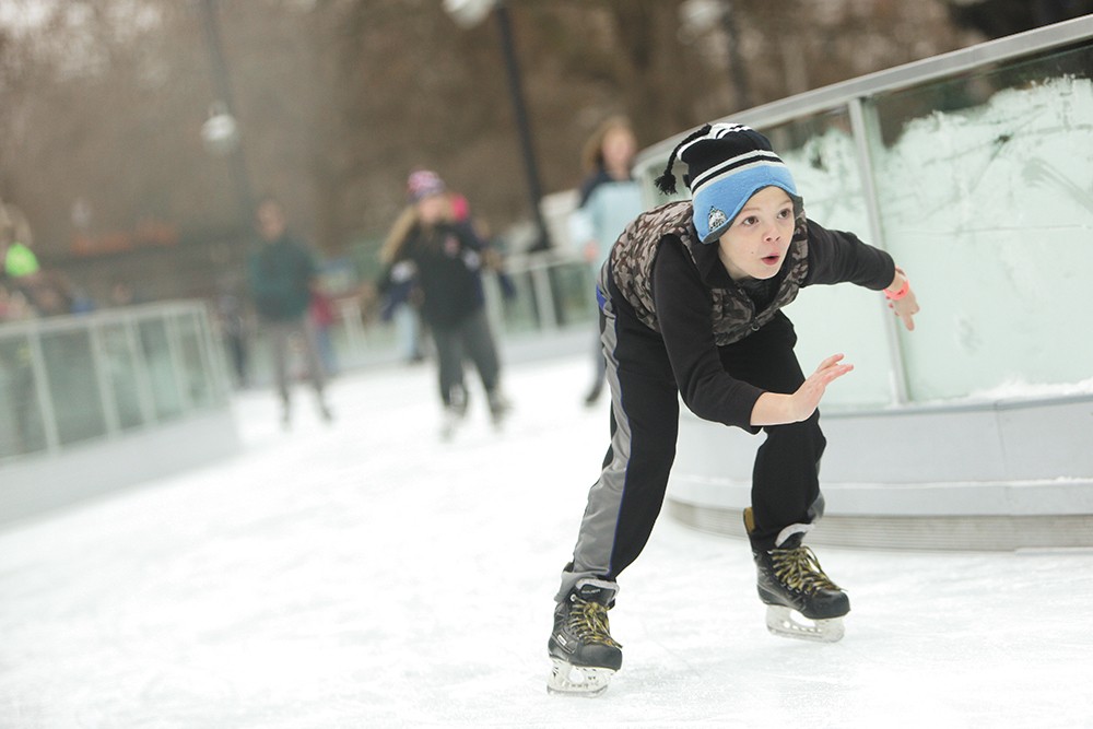 Getting a workout at the Numerica Skate Ribbon. - YOUNG KWAK PHOTO