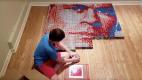 Kid creates portrait of John Cena with 750 Rubik's cubes