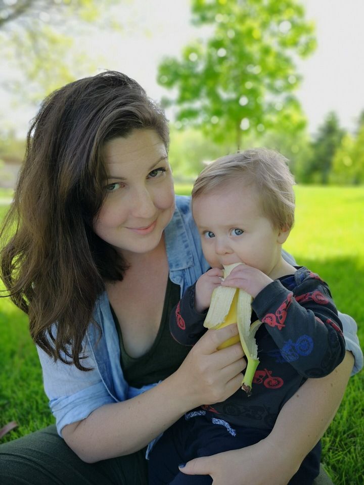 Brenna Gauthier and her son.