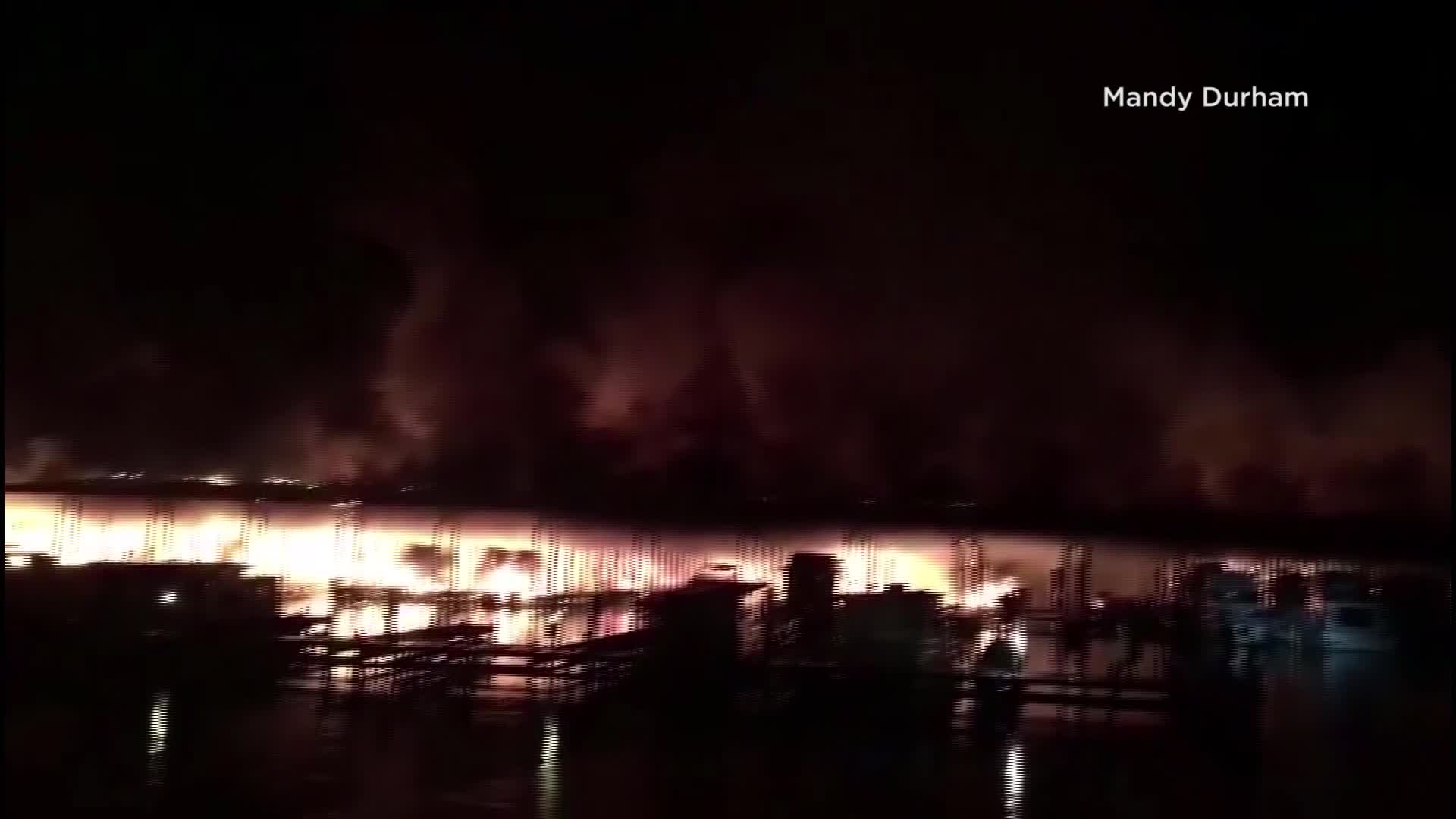 Thumbnail for the video titled "At least 8 died in marina boat dock fire, Alabama fire chief says"