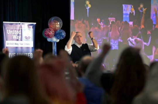 Carl Olson speaks to students during the 2020 Teen Symposium Monday at the Red Lion Hotel Paper Valley in downtown Appleton.