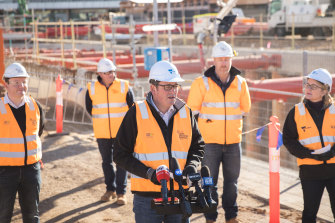 The Andrews government is pressing ahead with its level crossing removal project during the pandemic.