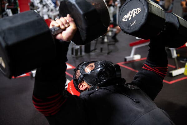 Joe Logue works out at Atilis Gym in Bellmawr, N.J., this month.