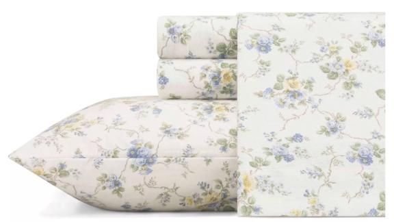 Laura Ashley Printed Pattern Flannel Sheet Set