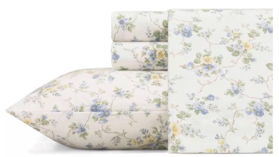 Laura Ashley Printed Pattern Flannel Sheet Set 