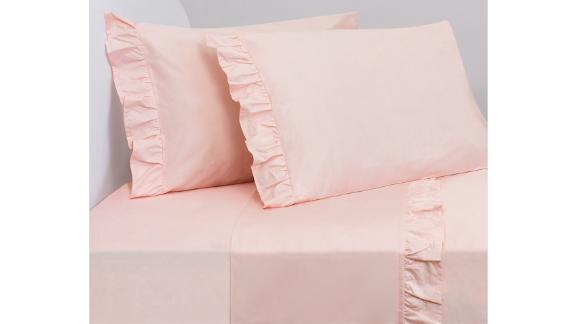 Crane & Canopy Pink Ruffle Twin Sheet Set 